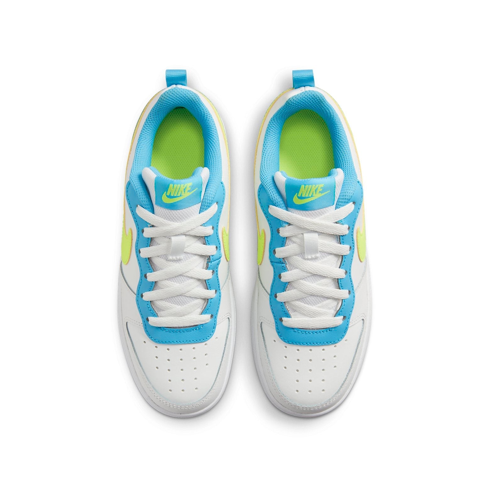 (GS) Nike Court Borough Low 2 'White Baltic Blue Volt' BQ5448-122