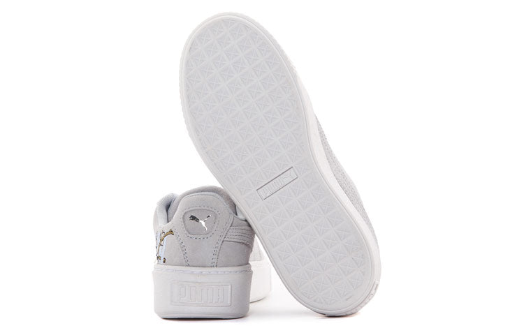 (WMNS) PUMA Platform Floral Sneakers Gray/Purple 370806-02