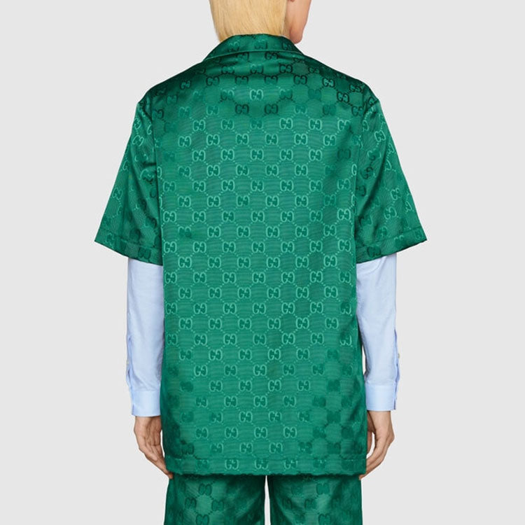 Gucci GG Canvas Nylon Bowling Shirt 'Green' 673622-ZAEBN-3239