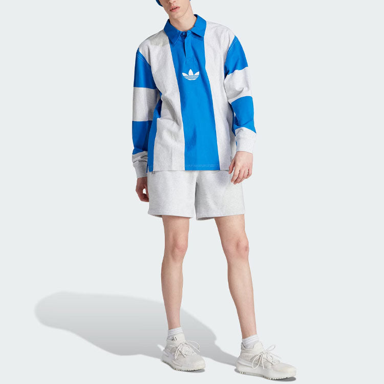 adidas Originals Hack Rugby Long Sleeve Polo Shirts 'Blue White' IM4584