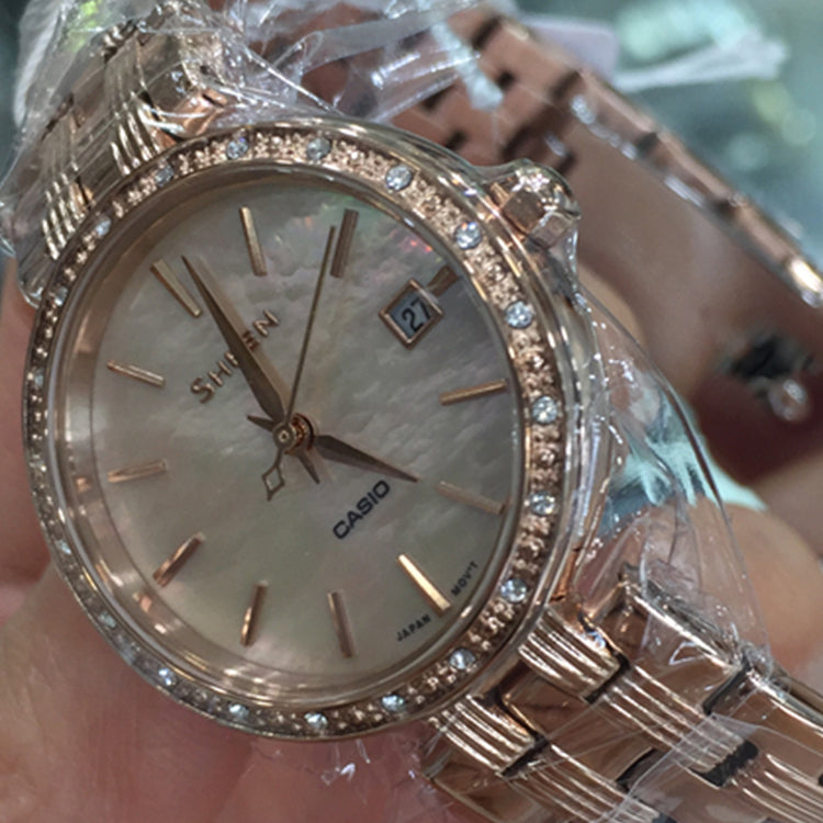 CASIO SHEEN Waterproof Stainless Steel Strap White Analog SHE-4060PG-4A
