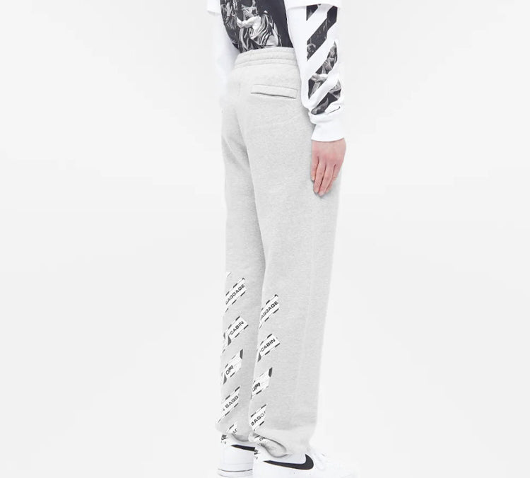 Off-White Rubber Strap Printing Sports Pants Ordinary Version Gray OMCH020S20E300030788