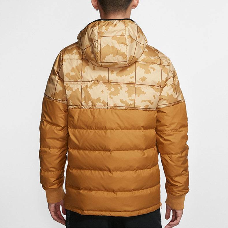 Nike LeBron Hybrid Half Pull Chain Warm Down Jacket Wheat Yellow AT3905-790