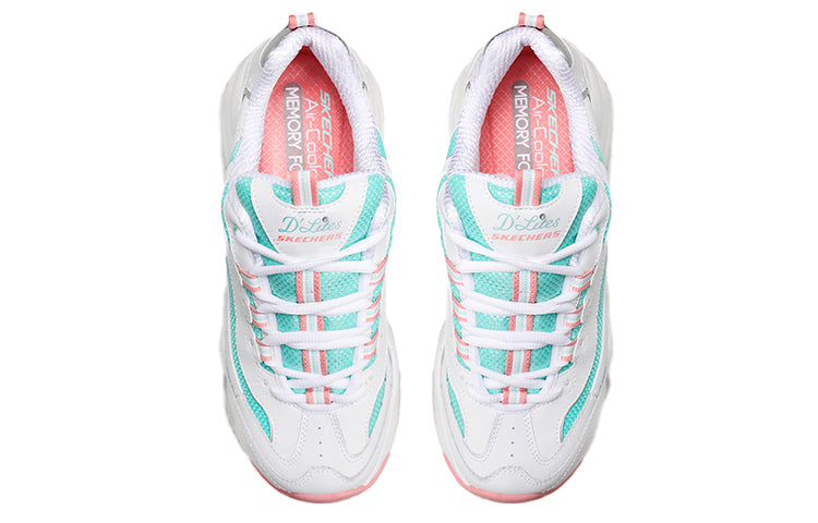 (WMNS) Skechers D'Lites 3.0 Blast Full Low-Top Running Shoe White/Blue/Pink 12954-WPMT