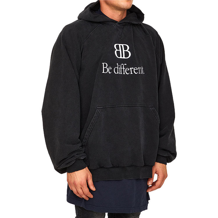 Balenciaga BB Be Different Popover Hoodie 'Black White' 720406TNVB41070
