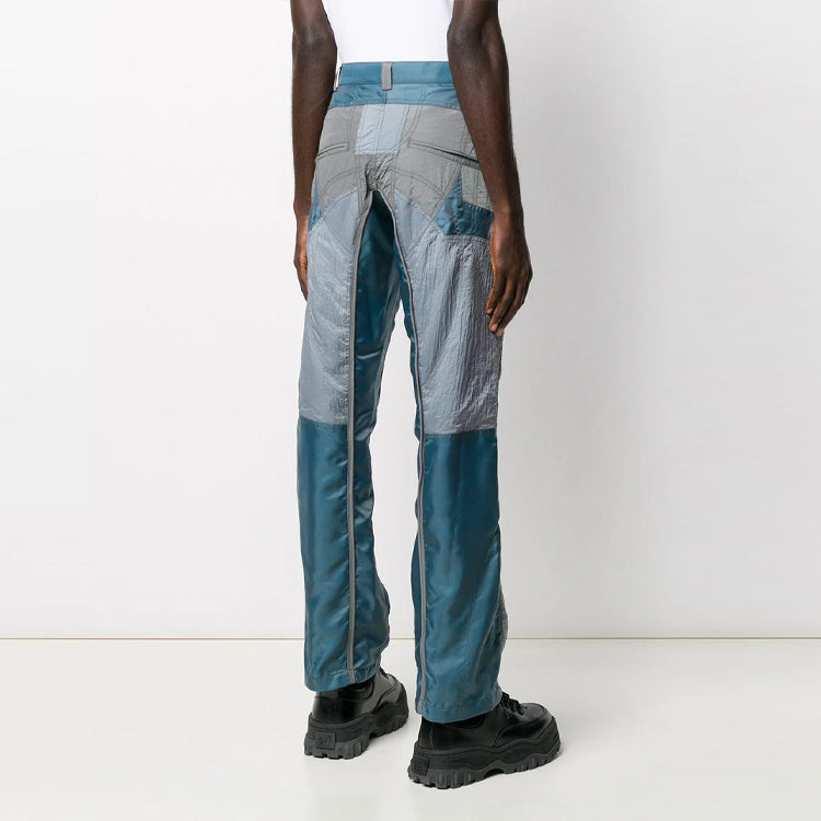 Off-White Splicing Straight Casual Long Pants Version Blue OMKF007S20I020350801