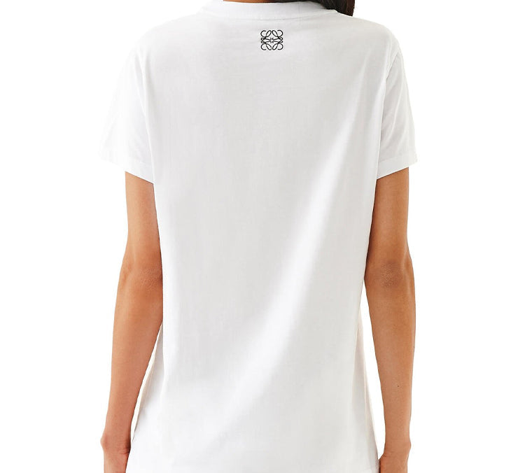 LOEWE Pattern Printing Round Neck Short Sleeve White S6109660PC-2103