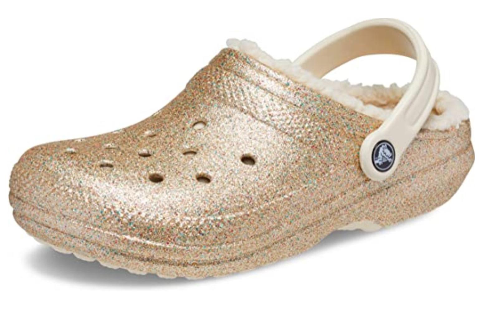 (WMNS) Crocs Classic Glitter Lined Clogs 'Gold' 504271