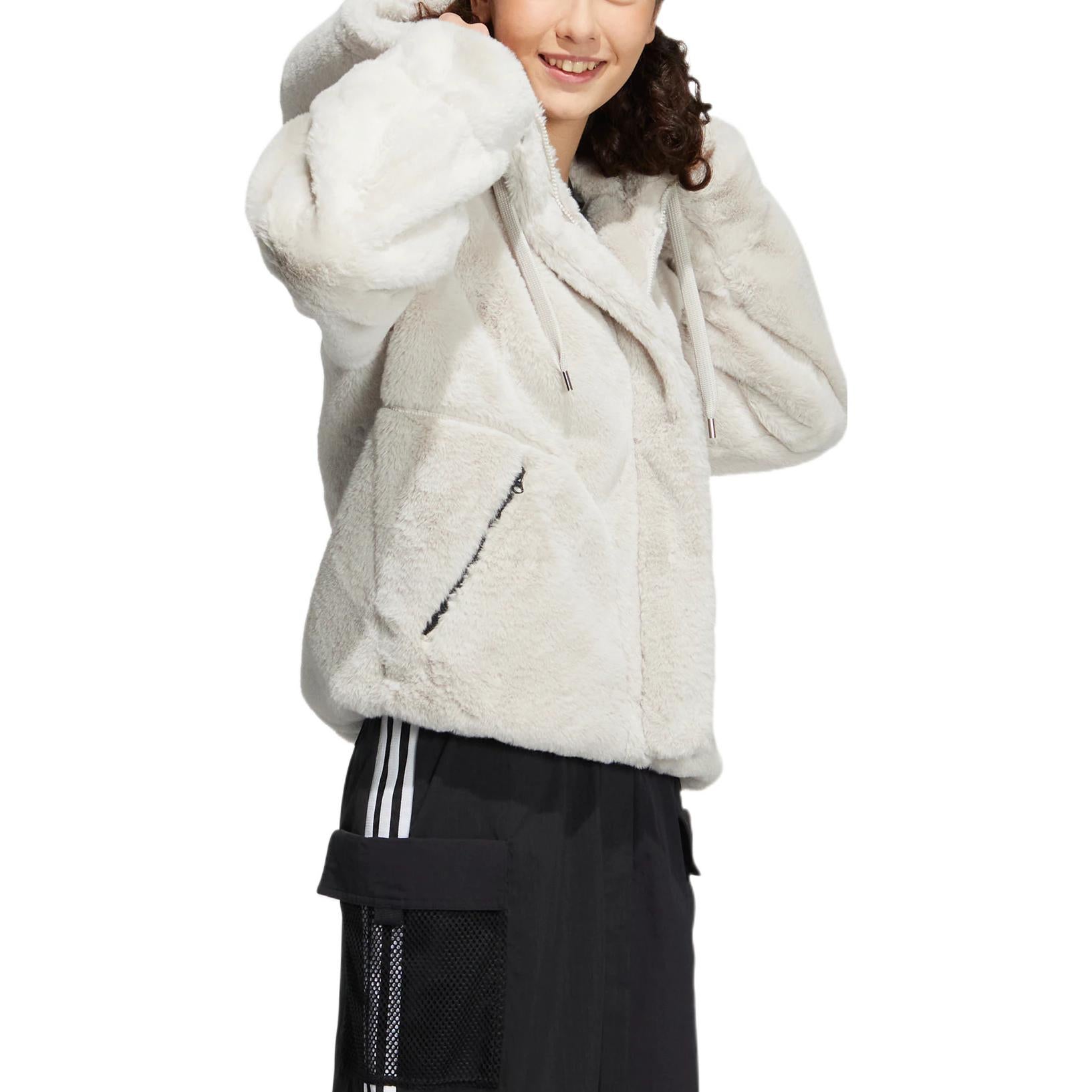 (WMNS) adidas Neo Winter Fur Jacket Asia Sizing 'White' HZ2433