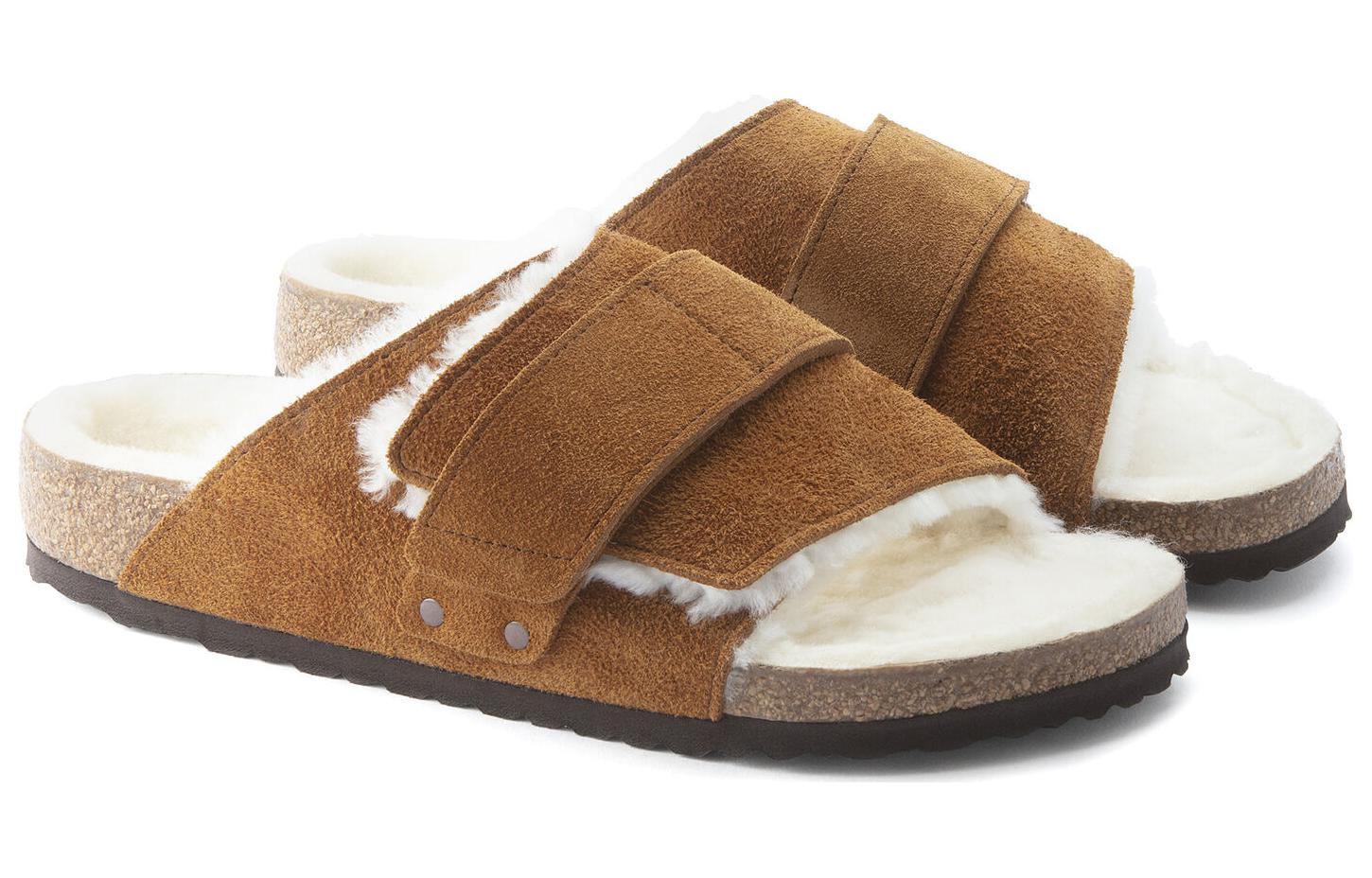 Birkenstock Kyoto Shearling Suede Leather 'Mink' 1023202