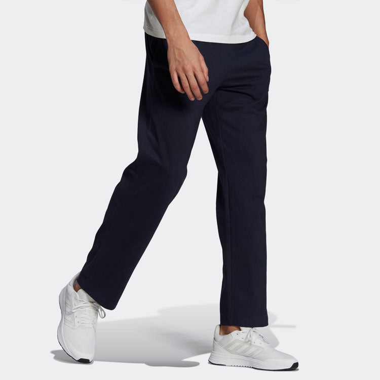 adidas Embroidered Logo Sports Knit Long Pants Blue GK9018