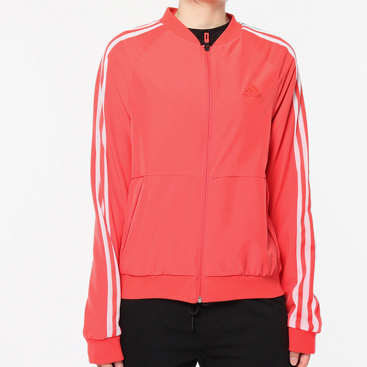 (WMNS) adidas Bomber Sports Stylish Stripe Jacket 'Orange' EI8964