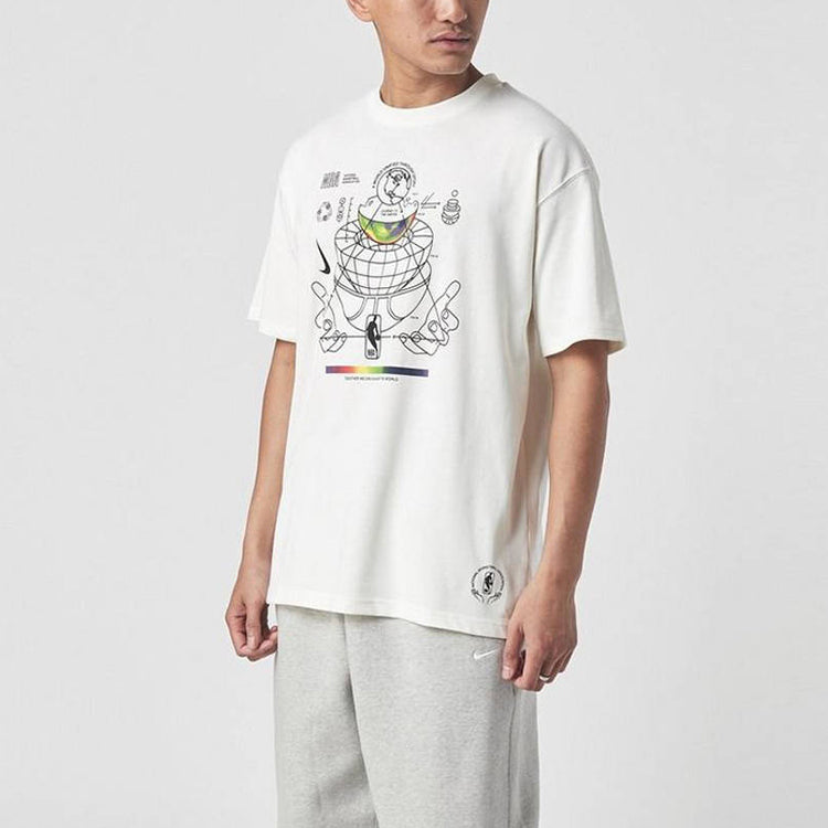Men's Nike Team 31 Casual Sports Breathable Earth Short Sleeve White T-Shirt DD7850-901