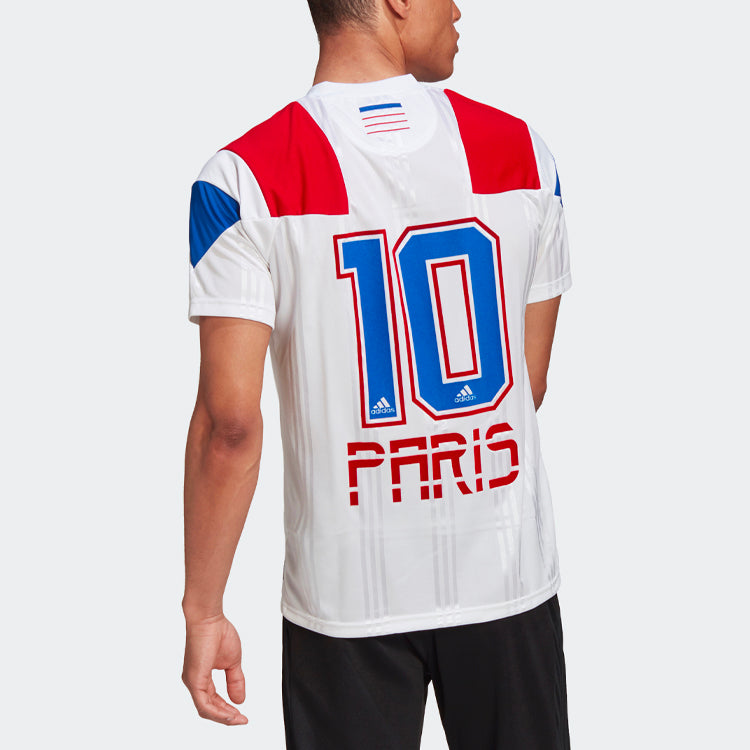 adidas Par Jsy Soccer/Football Training Casual Sports Short Sleeve White FK3571