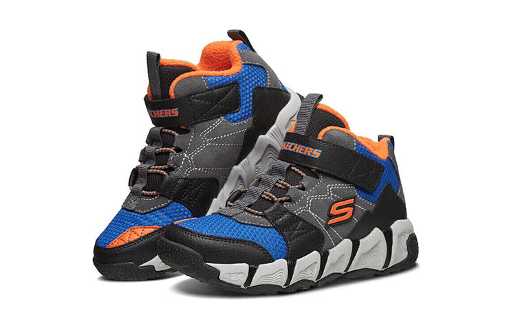 (GS) Skechers Dlites Velocitrek Shoes 'Grey Black Blue' 660074L-BKCC