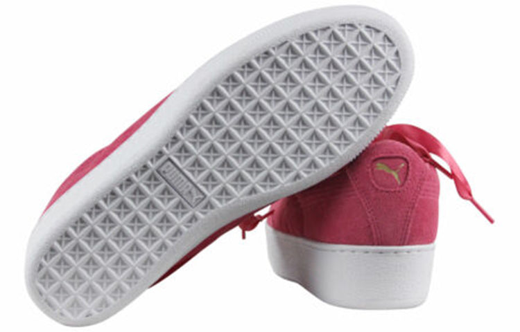 (WMNS) PUMA Platform Ribbon Low Tops Thick Sole Skateboarding Shoes Pink Red 364979-02
