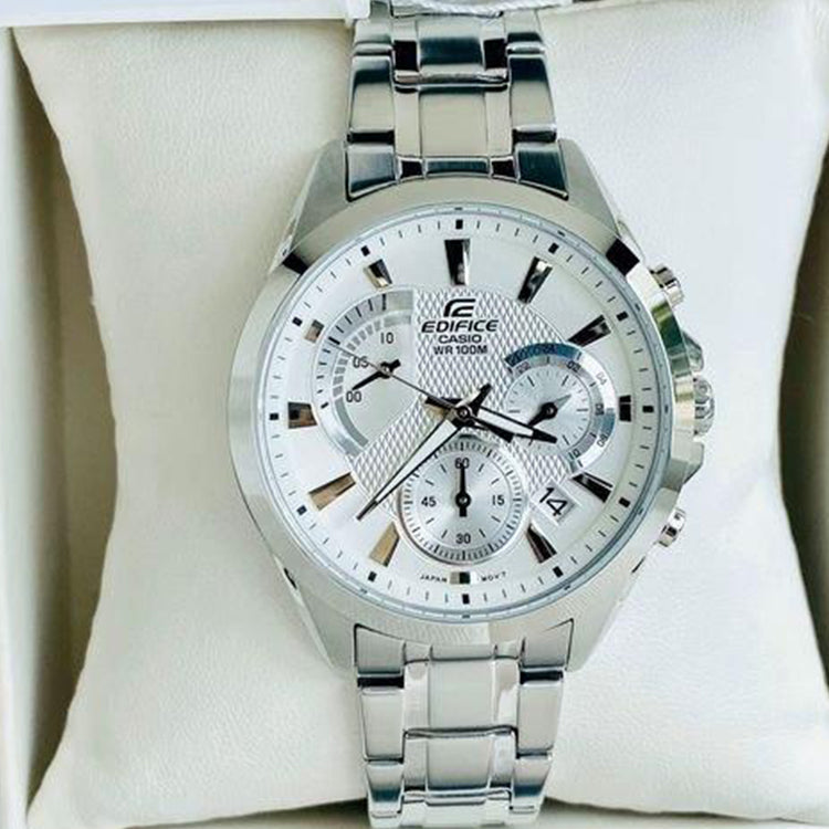 CASIO EDIFICE Stainless Steel Strap Mens Silver Analog EFV-580D-7AVU