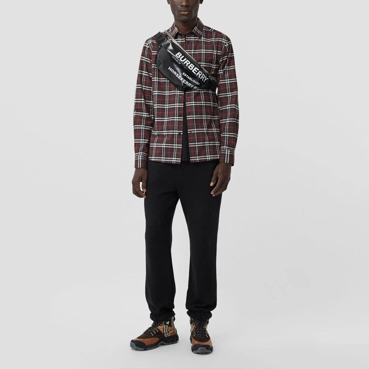 Men's Burberry Plaid Casual Long Sleeves Shirt Colorblock 80175641