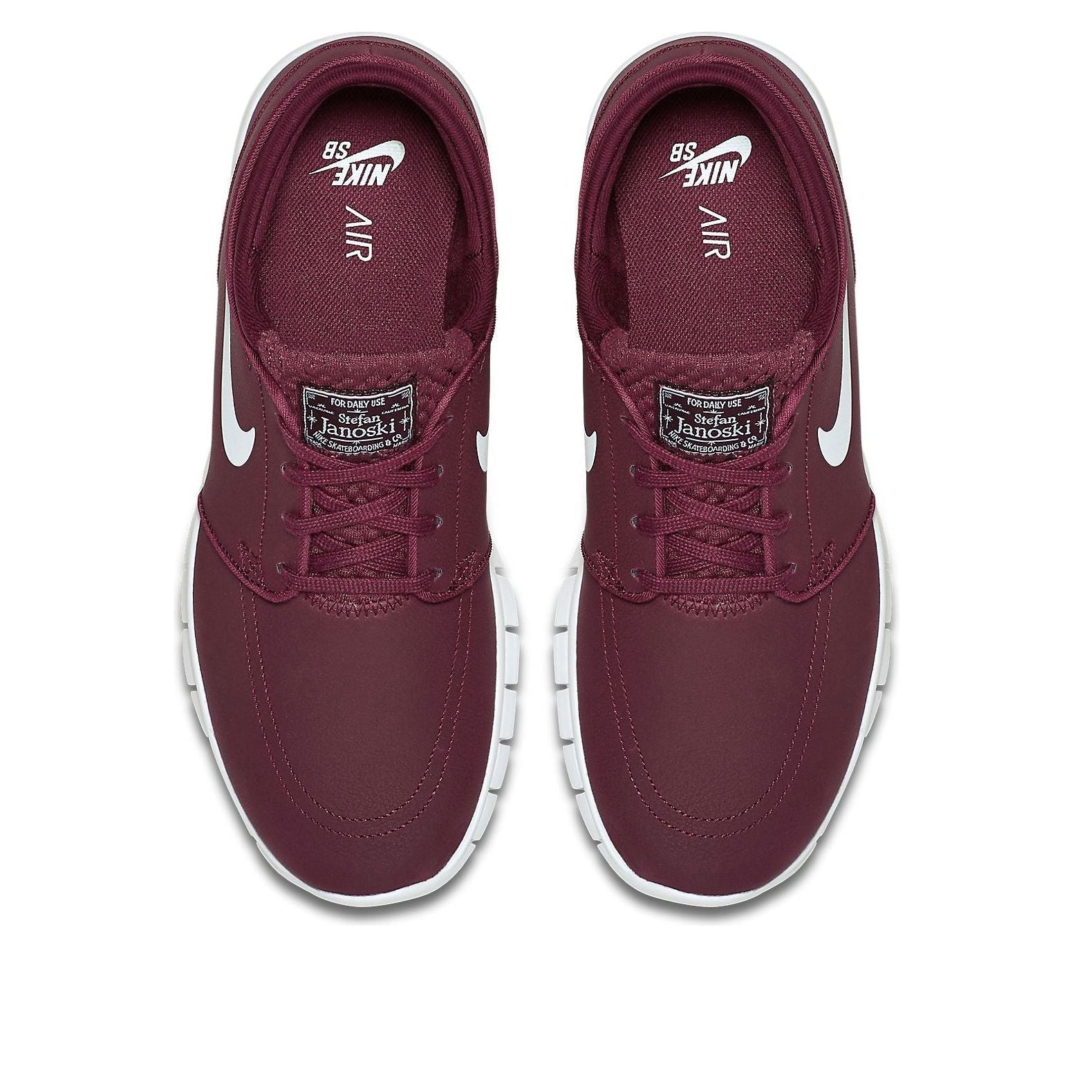 Nike SB Stefan Janoski Max Leather 'Wine Red White' 685299-611