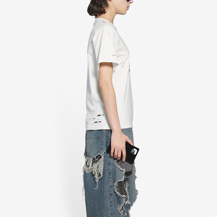 Balenciaga FW21 Logo Printing Tee White 661705TKVF19081