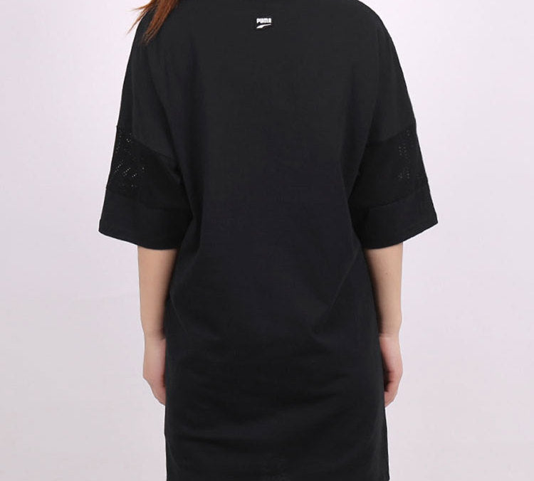 (WMNS) PUMA Casual Sports Alphabet Printing Short Sleeve Black 597473-01