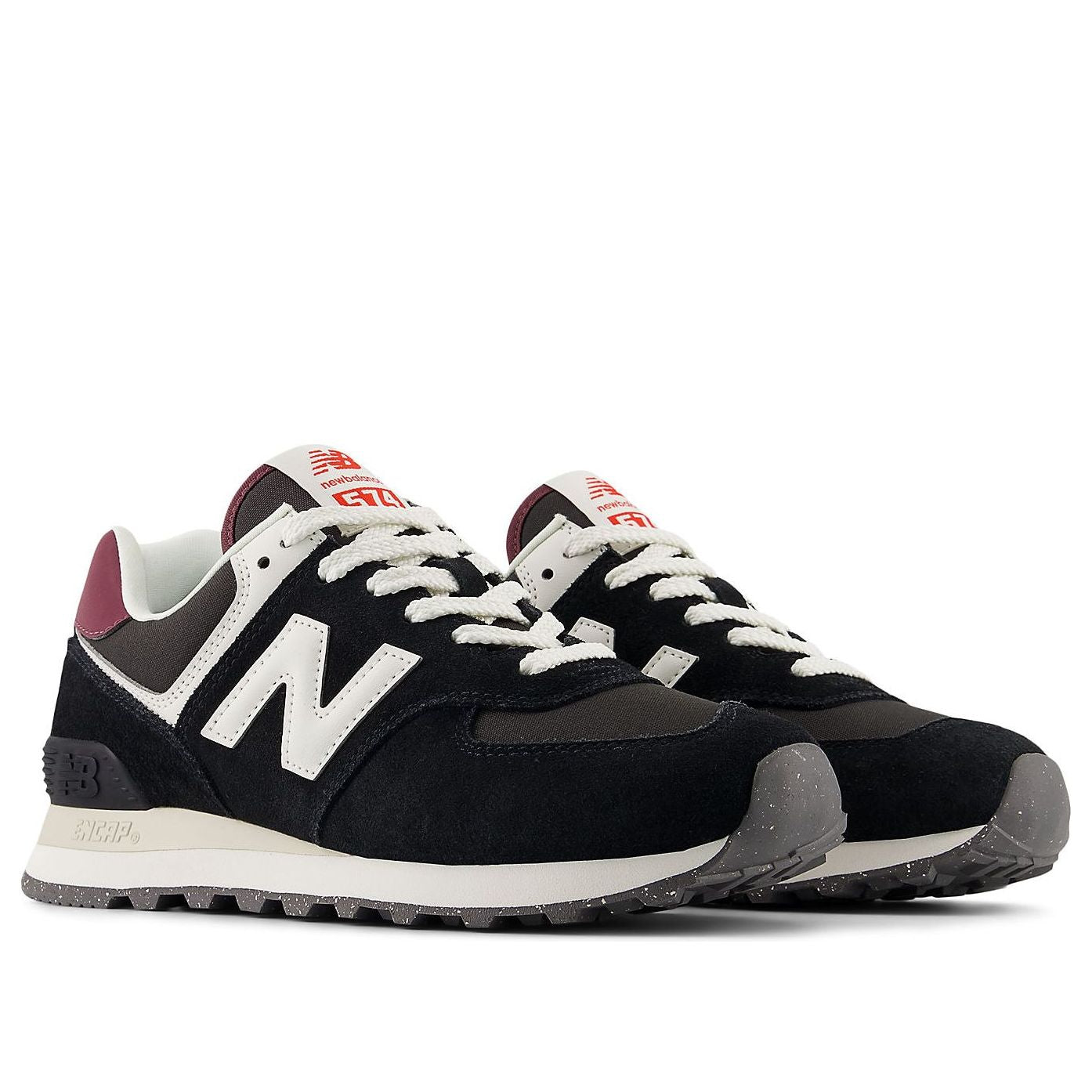 (WMNS) New Balance 574 'Black White Wine Red' WL574WBE