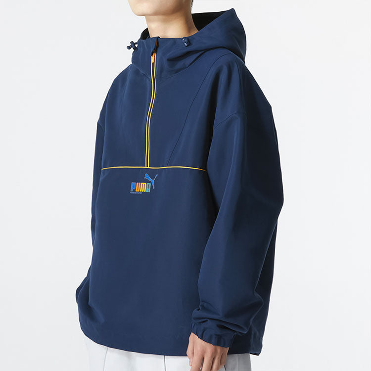 PUMA Logo Half Zip Jacket 'Navy' 673600-84
