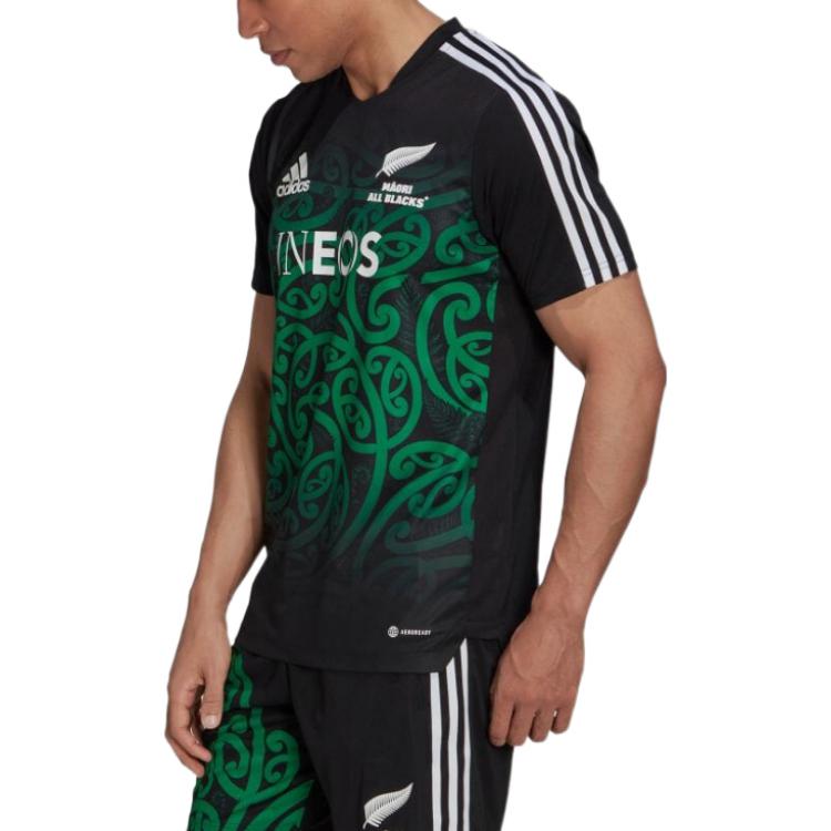 Men's adidas Stripe Logo Printing Pullover Short Sleeve Japanese Version Black T-Shirt HG7325