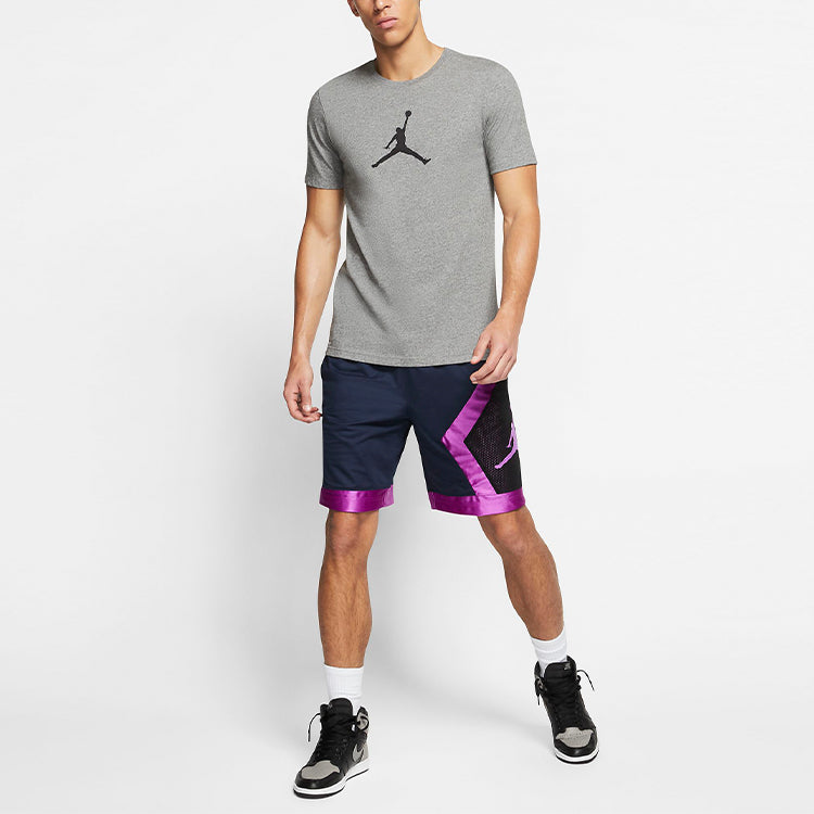 Air Jordan Jumpman Diamond Quick Dry Mesh Splicing Basketball Shorts Navy Blue AV3207-451