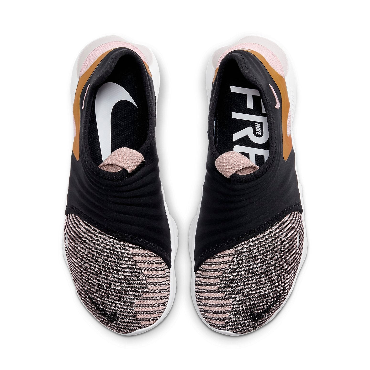 (WMNS) Nike Free RN Flyknit 3.0 For Black/Golden AQ5708-010
