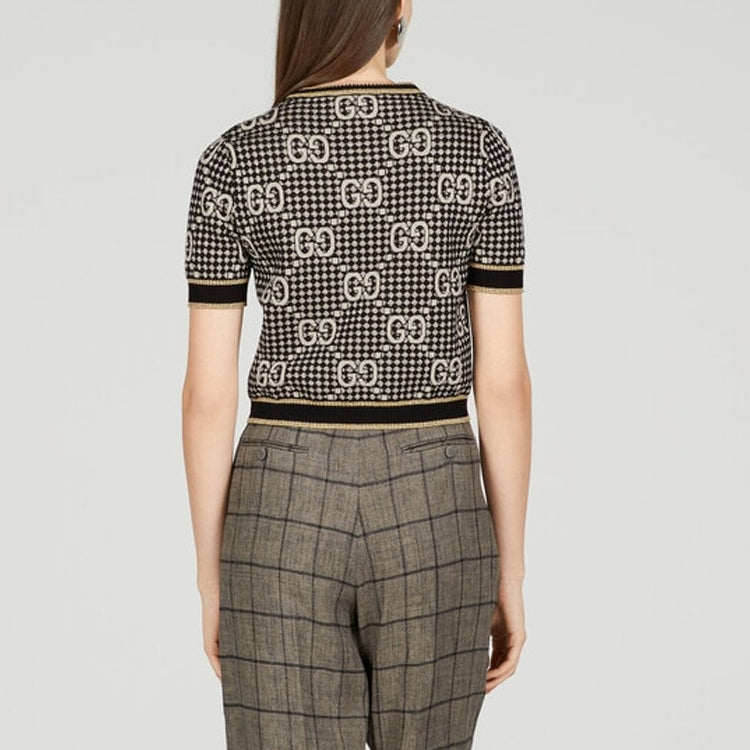 (WMNS) Gucci GG wool blend jacquard top 'Grey' 743322-XKC8Y-1209