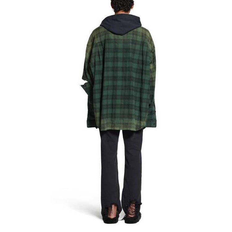 Balenciaga Oversized Hooded Shirt 'Green' 746369TOM213328