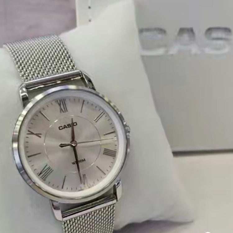 Casio Dress Analog Watch 'Silver White' LTP-B110M-7AV