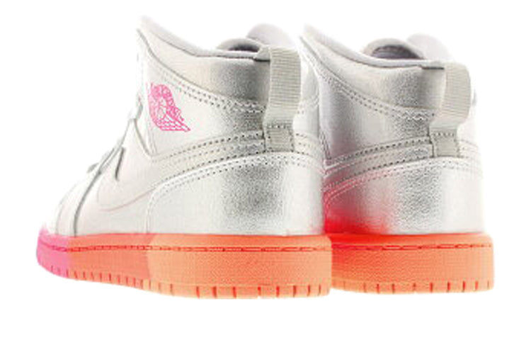 (PS) Air Jordan 1 Mid 'Metallic Silver Pink Crimson' 640737-006