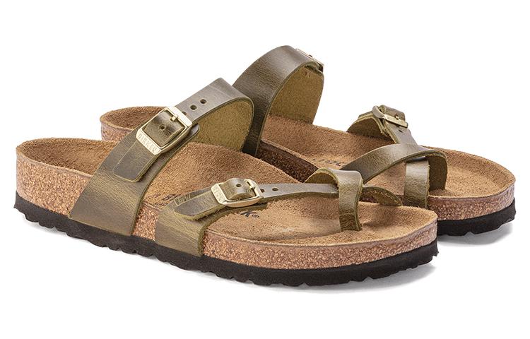 (WMNS) Birkenstock Mayari Oiled Leather Narrow Fit 'Olive' 1023350