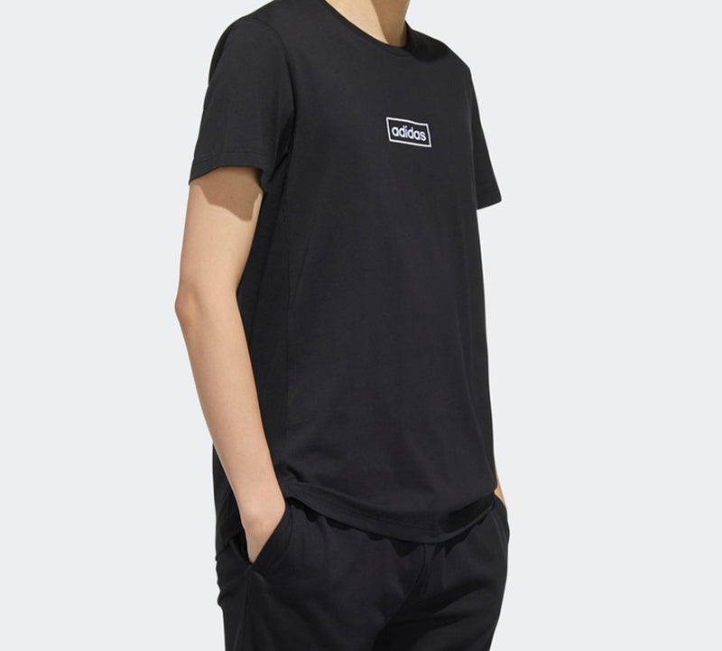 adidas neo M C Tee Sports Round Neck Short Sleeve Black FP7467