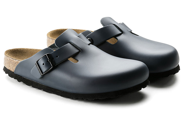 Birkenstock Boston Soft Leather Mules 'Blue' 60151