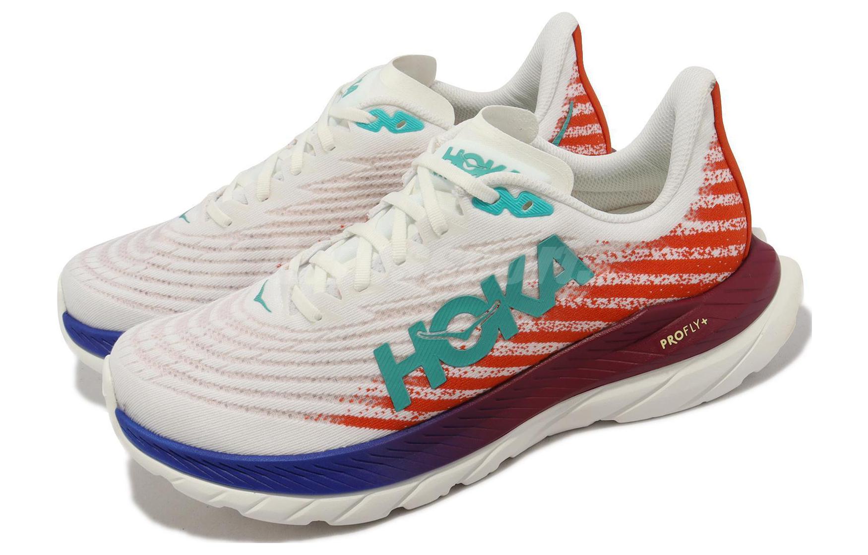(WMNS) HOKA ONE ONE Mach 5 Wide 'White Fire Red' 1136678-WFM