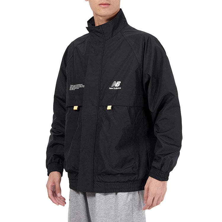 New Balance Alphabet Pattern Solid Color Jacket Black AMJ13362-BK