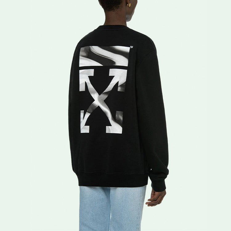 Off-White Arrow Liquid Melt Crewneck 'Black/Grey' OWBA055R21JER0011009