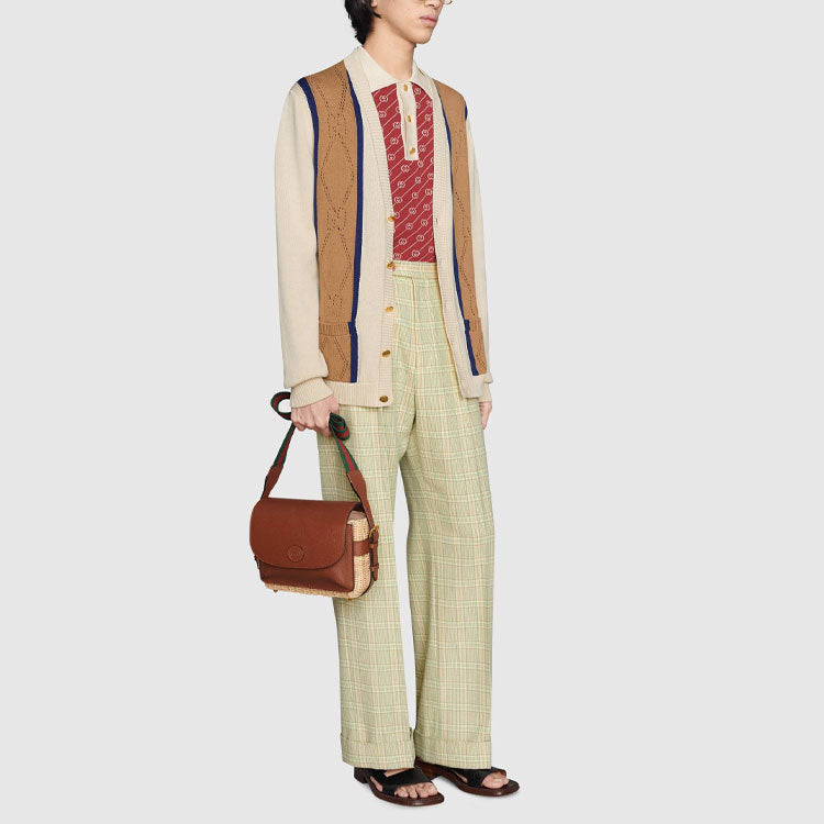 Gucci Striped V-Neck Cardigan 'Beige Brown' 655105-XKBWE-9275