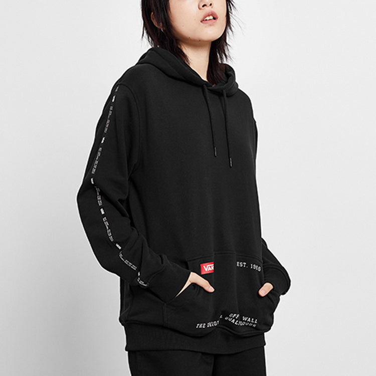 Vans Sleeve Alphabet Logo Sports Loose Couple Style Black VN0A3ZPNBLK