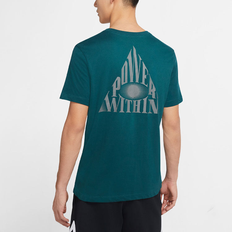 Nike Dri-FIT Kyrie Logo Basketball Sports Printing Round Neck Short Sleeve Green CV2061-300