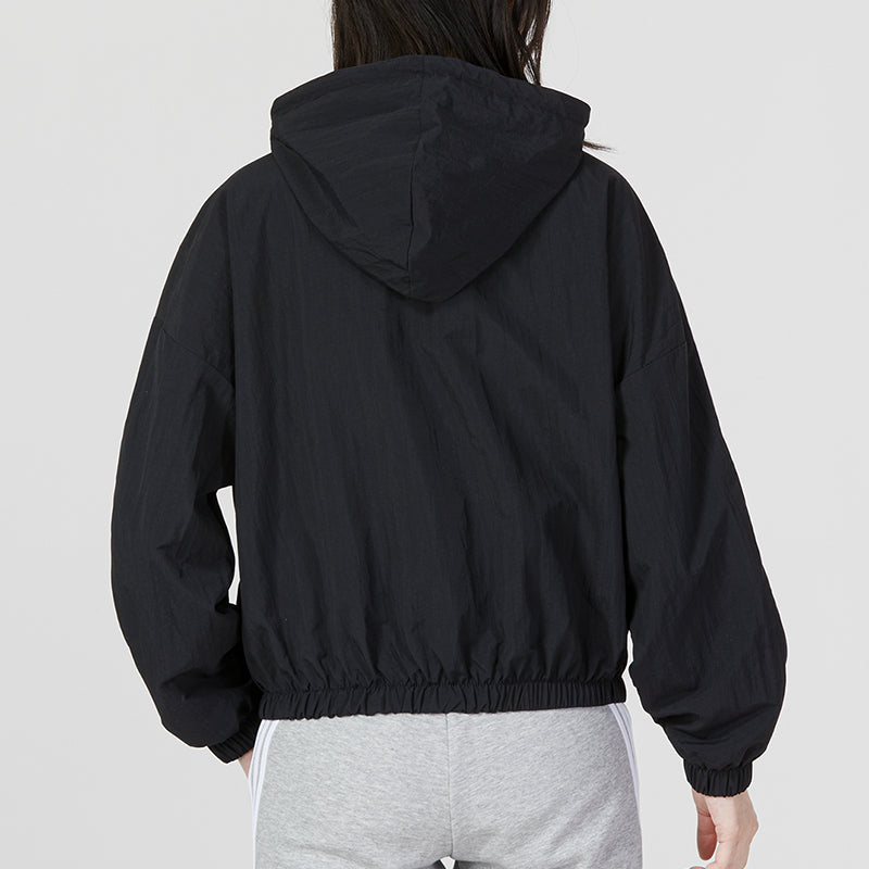 (WMNS) adidas Essentials 3-Stripes Woven Windbreaker Asia Sizing 'Black White' HT3399