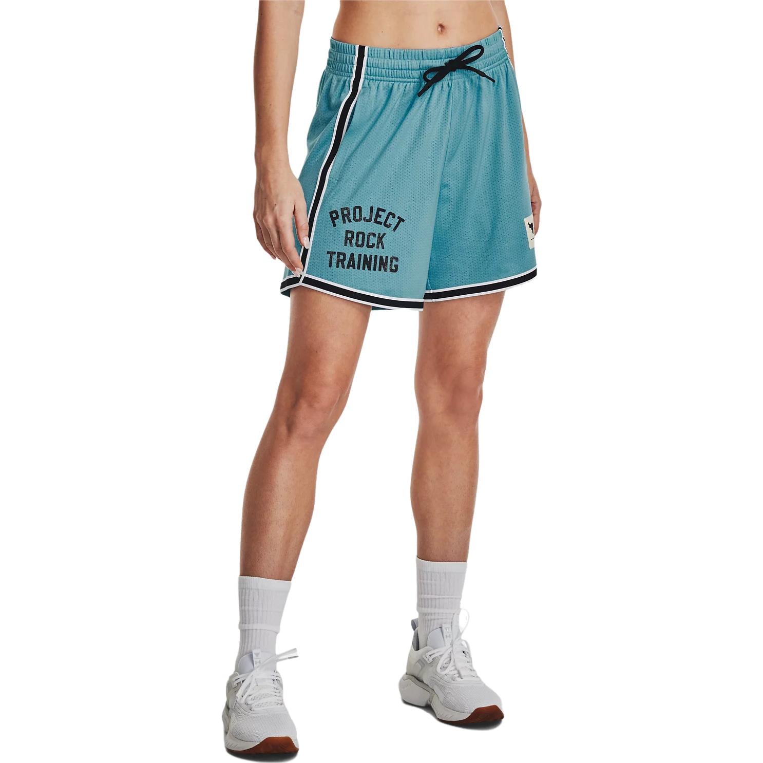 (WMNS) Under Armour Project Rock Penny Mesh Shorts 'Glacier Blue' 1377460-433