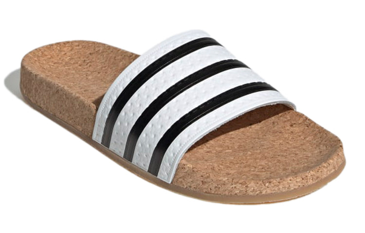 (WMNS) adidas Adilette Cork 'White Black' BA7210