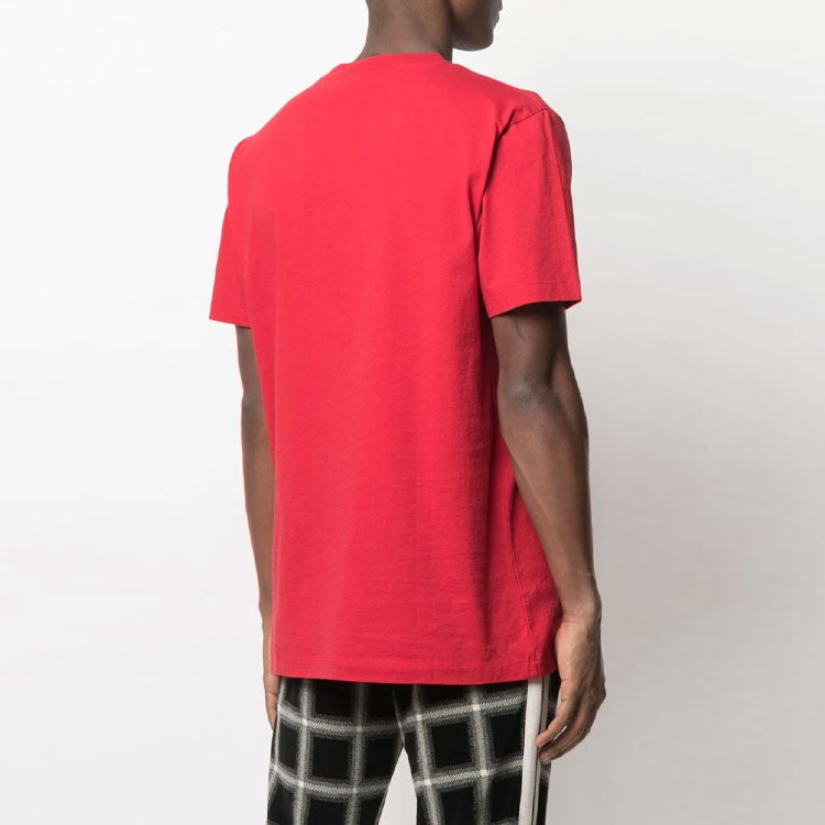 Off-White SS21 Logo2 Printing Round Neck Short Sleeve Version Red OMAA027S21JER0032510