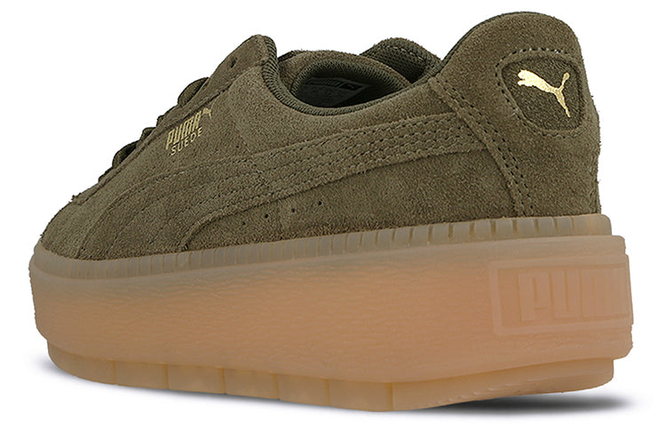 (WMNS) PUMA Suede Platform Trace 'Olive Night' 365830-03