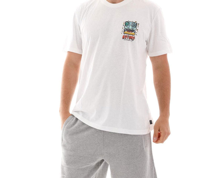 adidas originals Roanoke Graffiti Printing Short Sleeve White DU8350