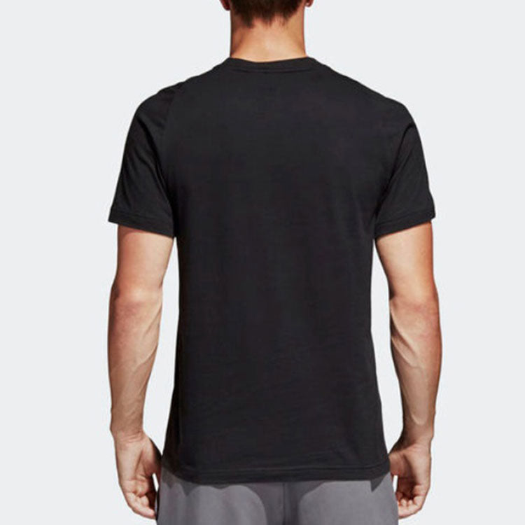 adidas Solid Color Logo Running Casual Short Sleeve Black S98742